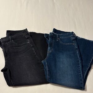 GAP Women's Black and Blue Kick Flare High Rise